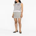 Thom Browne check-pattern sleeveless knitted top - Grey