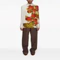 Ferragamo botanical-print silk shirt - Neutrals