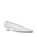 Proenza Schouler Perforated Cone 40mm leather pumps - White