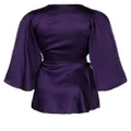 Fleur Du Mal Angel belted-waist satin robe - Purple