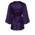 Fleur Du Mal Angel belted-waist satin robe - Purple