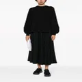 Yohji Yamamoto high-waisted wool midi skirt - Black