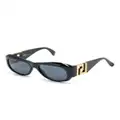 Versace Pre-Owned T75 rectangle-frame sunglasses - Black