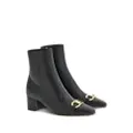 Ferragamo 60mm Gancini-buckle leather ankle boots - Black