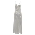 Carine Gilson lurex-detail silk slip dress - Silver