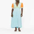 Saloni Lea colourblock maxi dress - Blue