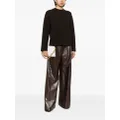 Rosetta Getty wide-leg leather trousers - Brown
