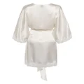 Carine Gilson lace-trim silk satin kimono - White