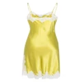Carine Gilson lace-detail silk slip dress - Yellow