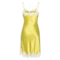 Carine Gilson lace-detail silk slip dress - Yellow