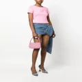 Blumarine rhinestone-logo leather tote bag - Pink