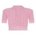 Dsquared2 pointelle-knit cropped polo top - Pink