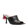 Moschino 100mm heart-detail leather mules - Black