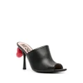 Moschino 100mm heart-detail leather mules - Black