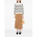Vince striped ribbed-knit jumper - White