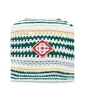 Casablanca monogram crochet hat - White