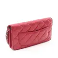 CHANEL Pre-Owned 2014-2015 diamond-quilted wallet-on-chain bag - Red