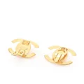 CHANEL Pre-Owned 1986-1988 CC turn-lock clip-on earrings - Gold