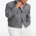 Brunello Cucinelli striped denim jacket - Grey