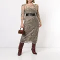 Antonio Marras embroidered cocktail dress - Brown
