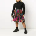 Philipp Plein jungle rock print pleated skirt - Black