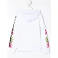 Philipp Plein crystal flowers hoodie - White
