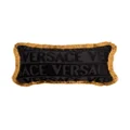 Versace sequinned logo cushion - Black