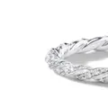 David Yurman 2.7mm 18kt white gold petite Paveflex diamond ring - Silver