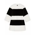 Dolce & Gabbana Kids faux fur striped coat - Black