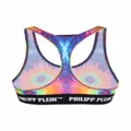 Philipp Plein tie-dye logo-undebrand bra - Blue