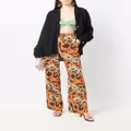 Nanushka floral wide-leg trousers - Orange