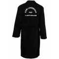 Karl Lagerfeld logo-print towelling robe - Black