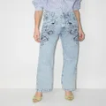 ISABEL MARANT floral-embroidered straight-leg jeans - Blue