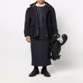 Thom Browne cashmere hooded zip-up parka - Blue