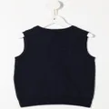 Familiar argyle knit sleeveless sweater - Blue