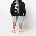 Alpha Industries logo-print hoodie - Black