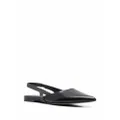 Brunello Cucinelli Monili-chain leather ballerina shoes - Black