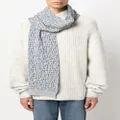 Diesel intarsia-knit logo scarf - Blue