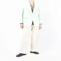 Casablanca Memphis Pinstripe Single Breasted Rib Blazer - Green