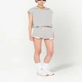 Miu Miu layered-detail cotton shorts - Grey
