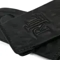 Lauren Ralph Lauren logo-embroidered leather gloves - Black