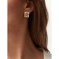 Balmain 18kt yellow gold Labyrinth PB diamond single stud earring