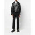 Balmain zip leather jacket - Black