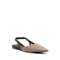 Brunello Cucinelli sling-back leather ballerina shoes - Brown