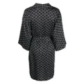 Karl Lagerfeld monogram belted robe - Black