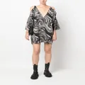 Karl Lagerfeld swirl-print mini kaftan dress - Grey