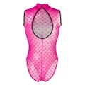 Karl Lagerfeld monogram sheer bodysuit - Pink