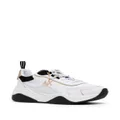 Armani Exchange logo-charm leather lace-up sneakers - White