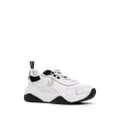 Armani Exchange logo-charm leather lace-up sneakers - White