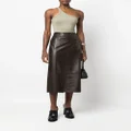 Vince high-waisted leather skirt - Brown